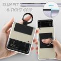 Whitestone Dome Clear Case with Ring For Samsung Galaxy Z Flip 4 – Black. 