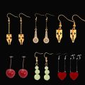 JoJo's Bizarre Adventure Cherry Earrings Anime Kakyoin Noriaki Pierre Polnareff Splice Heart Pendant Earring for Cosplay Jewelry. 