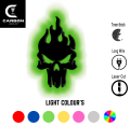 CARBON.(C) Punisher Skull Led WALL NIGHT LIGHT , Skull Led Sign Wall Decor, Home Decor, Birthday Gift, Halloween Gift, Burning Skull Wooden Wall Art, Man Cave Sign GAMMING ROOM DECOR, GAMING ROOM. 