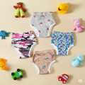 Reusable Cotton-Polyester Blend Baby Training Pants, Adjustable Leak-Proof Design, 0-18kg, Fits 0-3 Years - Animal/Car/Transport Print. 