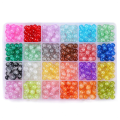 480Pcs Crackle Glass Beads 8mm Crystal Beads Bracelet Beads Gemstone Ball Beads Loose Spacer Beads. 