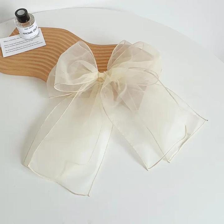 Organza Hair Bow Clip Black White Fairy bow hair pin