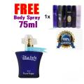 Blue Lady Perfume plus Any Body Spray for Women - 75ml (Buy one Get One Free). 