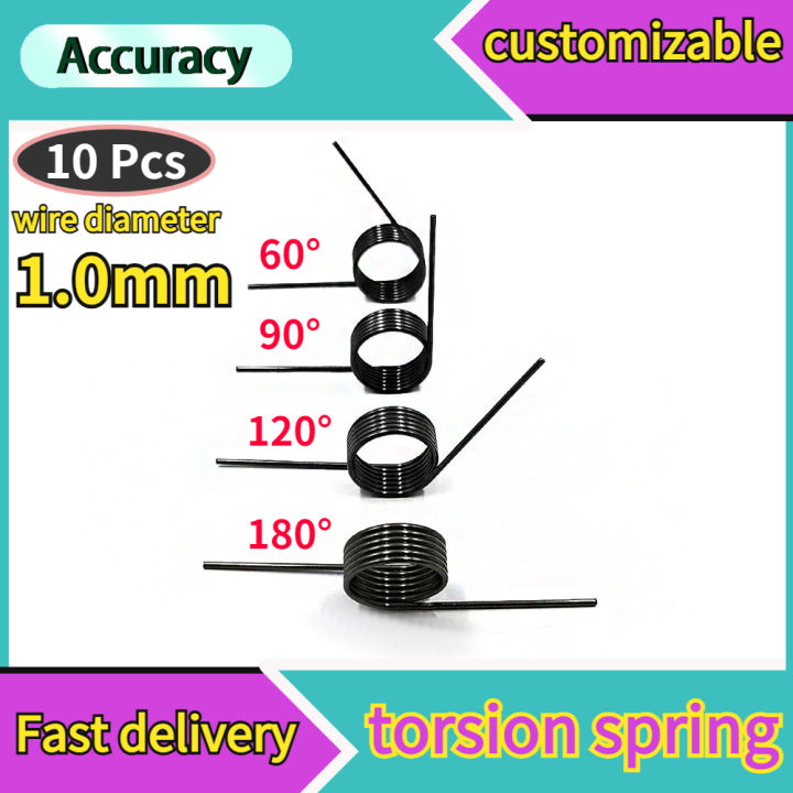 10 Pieces Wire Diameter 1.0mm 65Mn Steel V-Shaped Helical Torsion ...