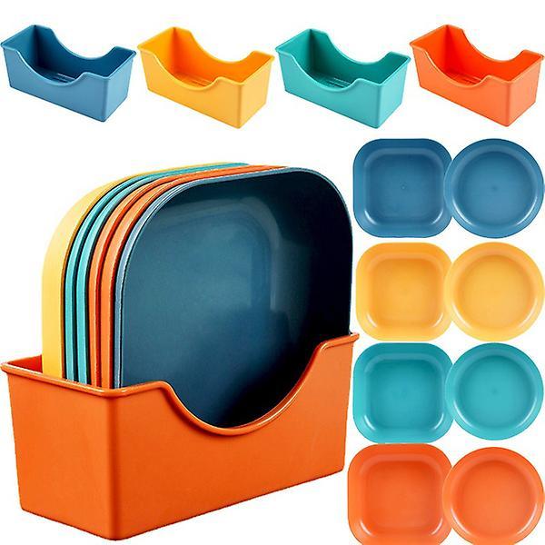 8pcs%20Multi%20Color%20Plate%20Set%20With%20Stand%20Unbreakable%20Dinner%20Plates%20Snacks%20Salad%20Plates%20Candy%20Dish%20Appetizers%20-%20Image%205