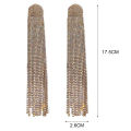 Long Full Rhinestone Tassel Earrings Alloy Shiny Women Dangle Earrings Jewelry Accessories. 