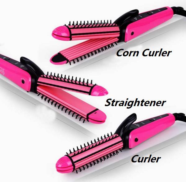 Nova 3 in 1 Professional Hair Straightener, Hair crimper plus Hair Curler