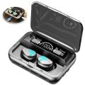 M13 Mini TWS Wireless Bluetooth 5.3 Earbuds Noise Cancelling Earphones Handfree Calling Driving Headphones Support TF Card Input MP3 Player Music Headset with Charging Box and Led Flashlight. 