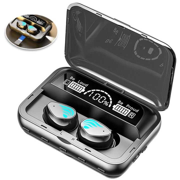 M13 Mini TWS Wireless Bluetooth 5.3 Earbuds Noise Cancelling Earphones Handfree Calling Driving Headphones Support TF Card Input MP3 Player Music Headset with Charging Box and Led Flashlight