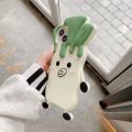 【Ready Stock+COD】3D Cute Cartoon Green Chinese Onion Phone Case for iPhone 14 13 12 11 Pro Max Soft Rubber Shockproof Back Cover Shell. 