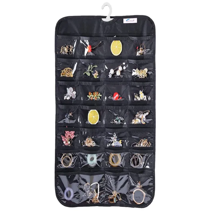 Efficient%20Hanging%20Jewelry%20Organizer%20with%20Embossed%20Pattern%20and%2028%20Clear%20PVC%20Pockets:%20Organize%20Your%20Jewelry%20in%20Style%20-%20Image%204
