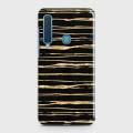 Samsung Galaxy A9s Cover Case Black with golden lines Hard Cover- Design 11 Cover. 