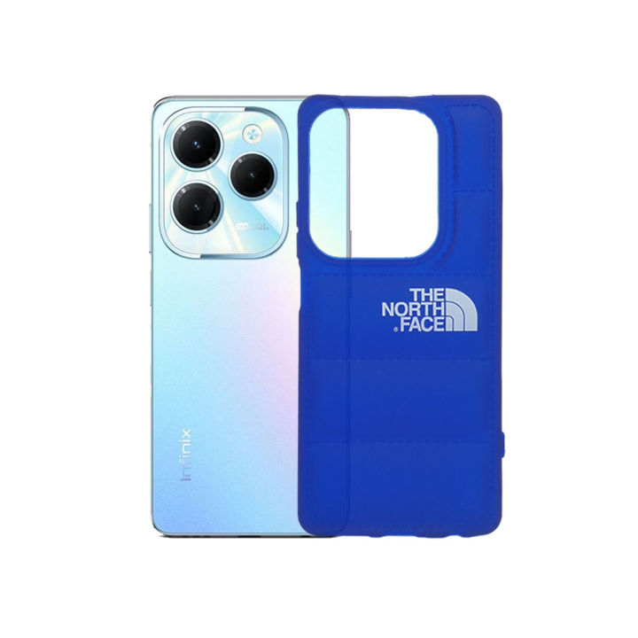 Infinix Hot 40 Case | Hot 40 Pro Case | Tecno Spark 20 Pro Case | Puffer Back Print | Soft Silicone Cover (Blue) | Phone Case