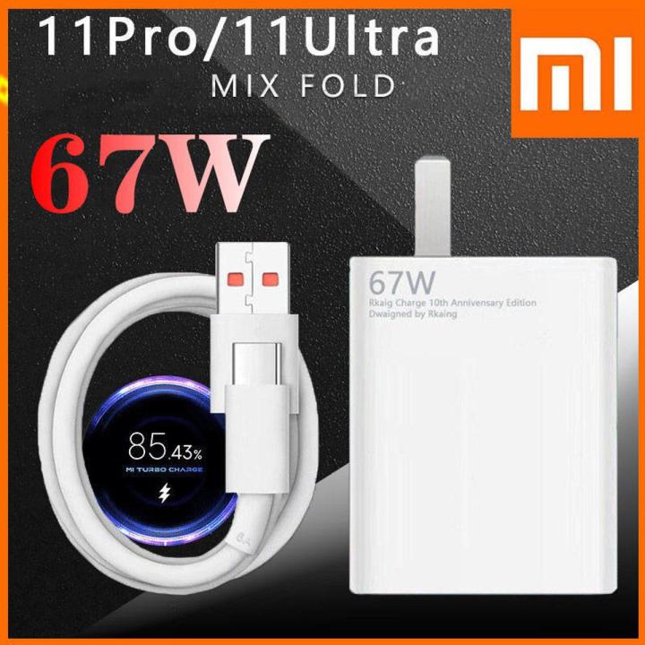 Mi 67w SonicCharge 3.0 Charger Combo Turbo charger for XiaoMi Mi 11 Pro  Mi 11 Ultra Xiaomi 11T Xiaomi Poco X3 GT Turbo Charger 67W Fast Charge Power QC 4.0 Adapter USB Type C 6A Cable For Redmi Note10 Mi 10 Pro 100% in 42 min