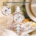 LouisWill Ladies Fashion Watch Retro Quartz Watch 30M Waterproof Watch Ceramics Thin Strap Watch Roman Numerals Dial Watches Luxury Design Watch Wristwatch with Calender Luminous Pointers. 
