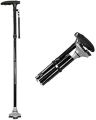 Trusty Cane - Sturdy Folding Walking Triple Head With Built in Lights - Fordable Walking Stick. 