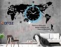 World Map Clock, world map, wall clocks, clocks for home, map clock, For Home, Office, Cafe, Hotel Restaurant Modern Design Wall Décor Home Decoration map clock with Helping Chart. 