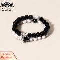 Carat Couple Bracelets Skin-touch Black White Magnetic Love Women Bracelets. 