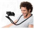 Lazy Bendable Flexible Hang Neck Phone Holder 360 Degree Rotation Mobile Stand - Black. 
