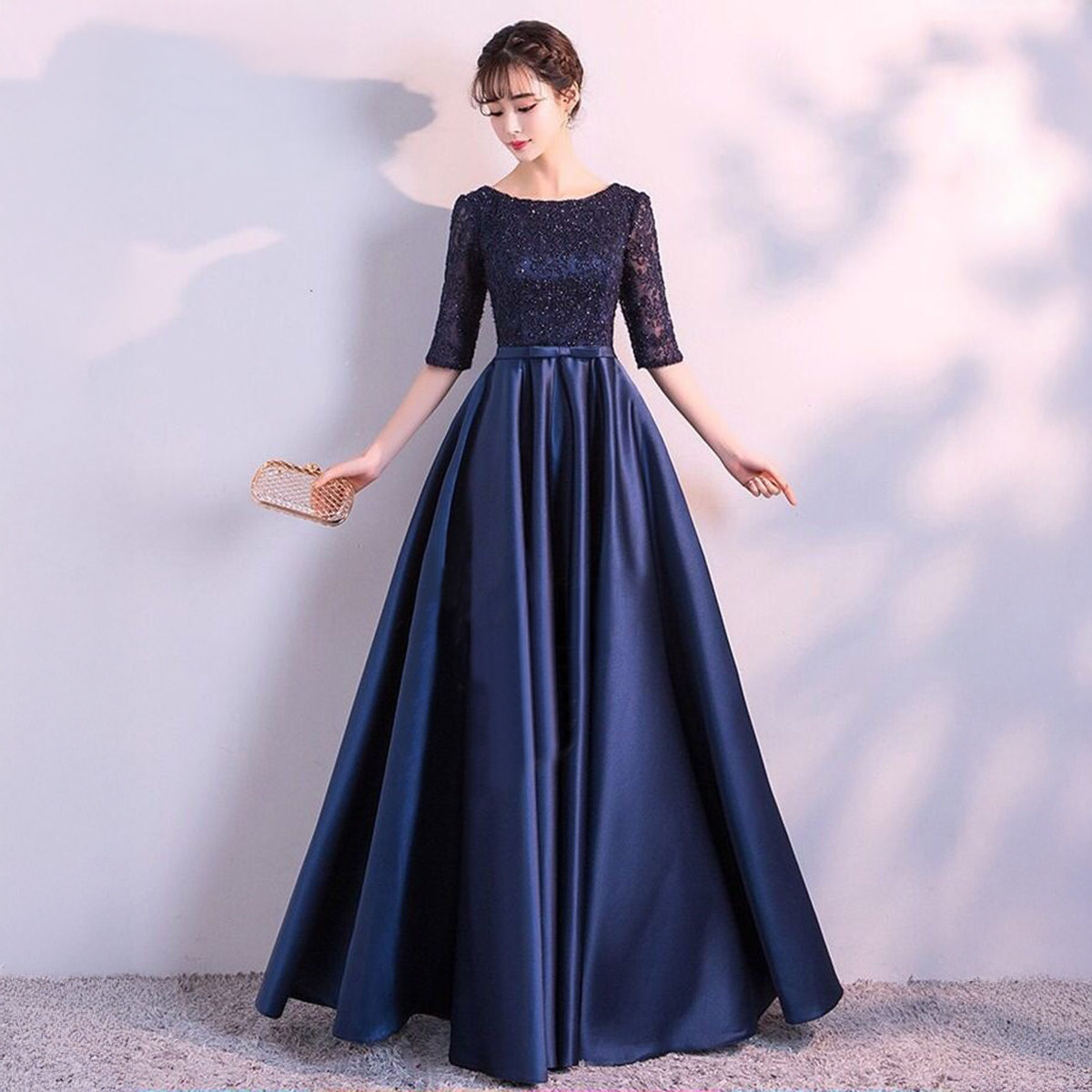 Stitched Long Silk Maxi Dress for Women – Elegant Silk Dress for Formal and  Casual Wear
