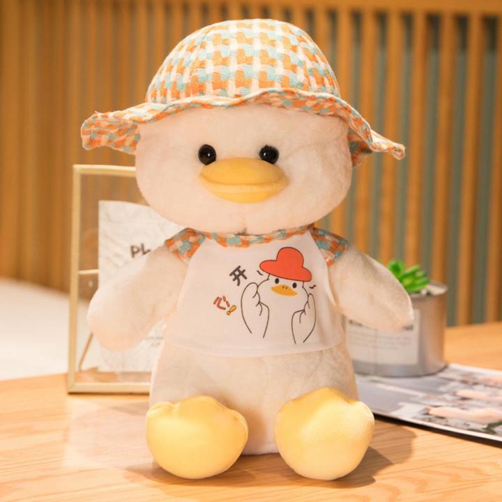 ins happy duck plush toy rag doll straw hat duck doll children girls birthday gift pillow wholesale