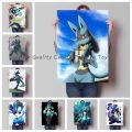 Personalised Lucario Riolu Anime Figures Vintage Abstract Poster Pokemon Art Background Wall Mural Home Room Decor Child Gifts. 