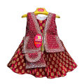 Baby Girl Fancy Dresses Silk Frock With Stone Work. 