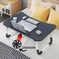 Wooden Gaming Laptop Table For Bed Foldable Stand Ergonomic Portable Drawing Notebook Reading Food Breakfast Serving With Inbuild Tablet And Cup Holder Slots Couch Black Brown Pink Yellow Green White Blue. 