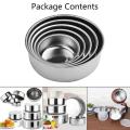 Stainless Steel Food Storage Container 5 Pcs Bowl Set With Airtight Lids Mixing Bowls Cookware Set Kitchen Tool. 