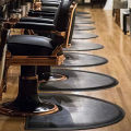 Barber and Salon Anti Fatigue Floor Mat Black Semi-Circle. 