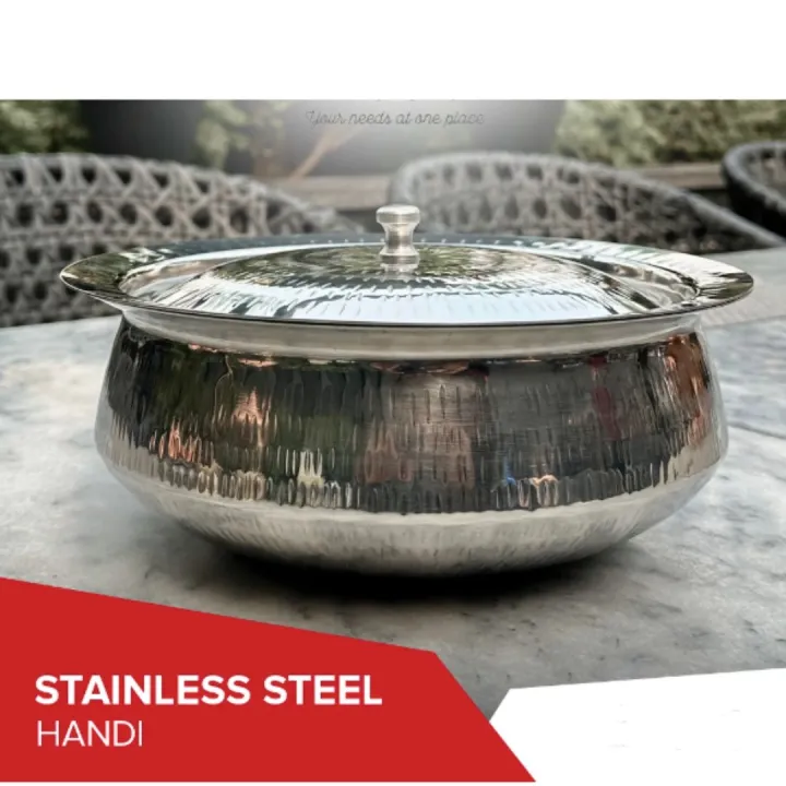 Premium Stainless Steel Serving Handi with Lid – Food-Grade Mathar ...