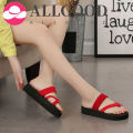 【ALLGOOD】Summer Sandals Flip Flops Can Be Worn Outside Flat Cute Vacation Beach Shoes Women's Slippers. 