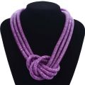 Miasol Fashion Handmade Rhinestone Necklaces WithTtiny Resin Crystal Necklace For Women Gifts Big Knot Crystal Necklaces N1428. 