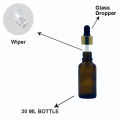 30ml Pack of 10 Empty Amber Glass Dropper Bottle for Essential Oil and Serum Essential Oil Refillable Drop Container. 