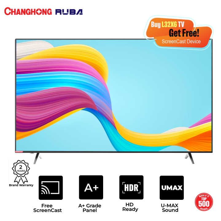 Changhong Ruba  L32X6 -  32 inch LED TV- Narrow Bezel - HD TV- Black