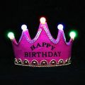 Birthday caps, LED caps, LED crown caps for a birthday, LED Fabric Crown Birthday Hats for Children, Birthday accessories, LED Light Up Birthday Hat Happy Birthday Crown Cap Headband For Birthday Party Decoration. KS. 