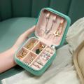 Jewelry Organizer Display Travel Jewelry Case Boxes Travel Portable Jewelry Box Leather Storage Organizer Earring Holder. 