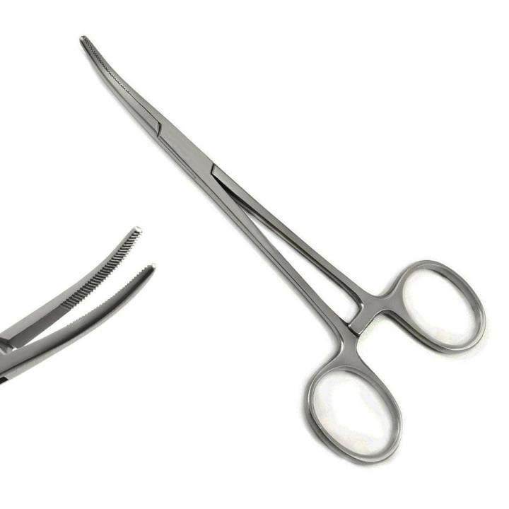 Premium Quality Dental Hemostatic Kelly Forceps Vascular Artery Surgical Locking Clamps Curved 14 cm.