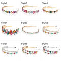 【ALLGOOD】Colorful Gem Baroque Headbands For Women Diamond Hair Accessories Pearl Headband for Girls Crown Flower Hairbands Head Wrap. 
