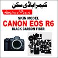canon eos R6 camera skin black carbon fiber. 