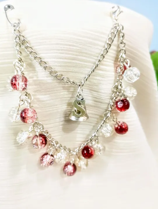 Glass%20Crackle%20Beaded%20Charm%20Bracelet%20%E2%80%93%20Customizable%20in%20Any%20Color%20of%20Beads,%20Charms%20or%20Alphabet%20Charms%20-%20Image%208