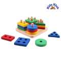 Geometric Intelligence Board Wooden Puzzles Teaching Geometric Shape Cognitive Matching Toys colorful For Kids. 