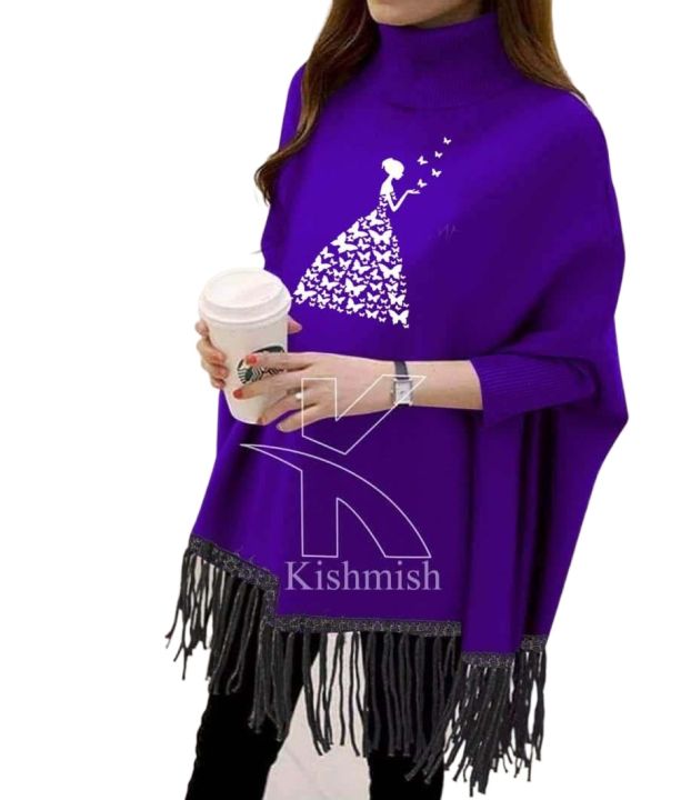Women's%20Unique%20Butterflies%20Lady%20Printed%20Fleece%20Poncho%20For%20Women%20Printed%20Poncho%20For%20Girls%20-%20Image%203