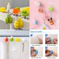 Adhesive Wall Hook  Multipurpose Wall Mounted Silicone Thumb Holder Bedroom,Cable Wire Holder Multicolor. 