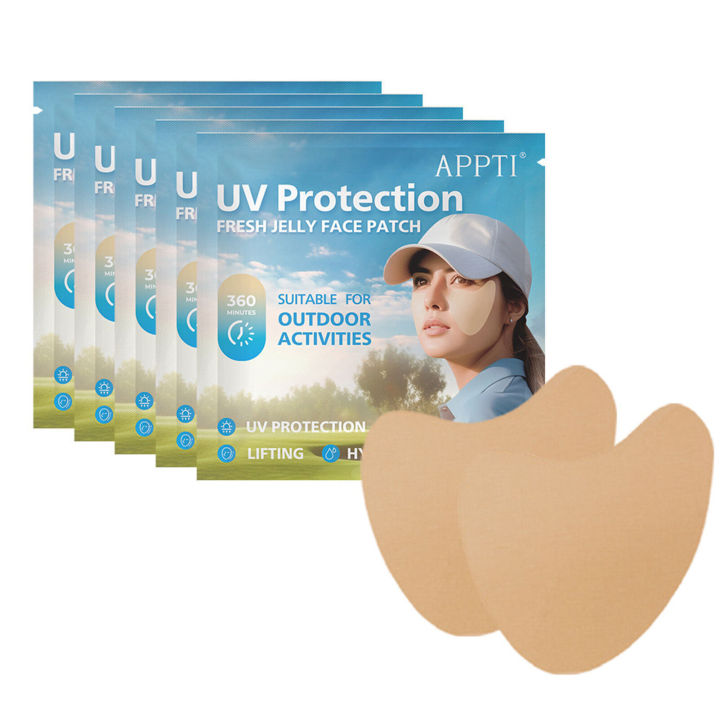 5 Pairs UV Golf Patches Moisturizing Breathable Sun Protection Face Patch for Golfs Beach Travel