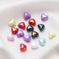 St. kunkka 50Pcs UV Colorful Heart Acrylic Beads Perforated Peach Heart Beads For DIY Jewelry Making Bracelet. 