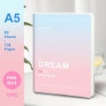 pc, B5/A5, 136 Pages, B5 Waterproof Soft PP Glue Notebook, Colorful Minimalist Diary, Notebook, Horizontal Line Notebook, Office, Home, School Notebook. 