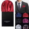 Pack of 1 Pre Folded Ready Made Satin Men's Women Coat Pocket Square (Romal) Necktie On Card Bouquet - Assorted Woven Men's Pocket Square Handkerchief. 