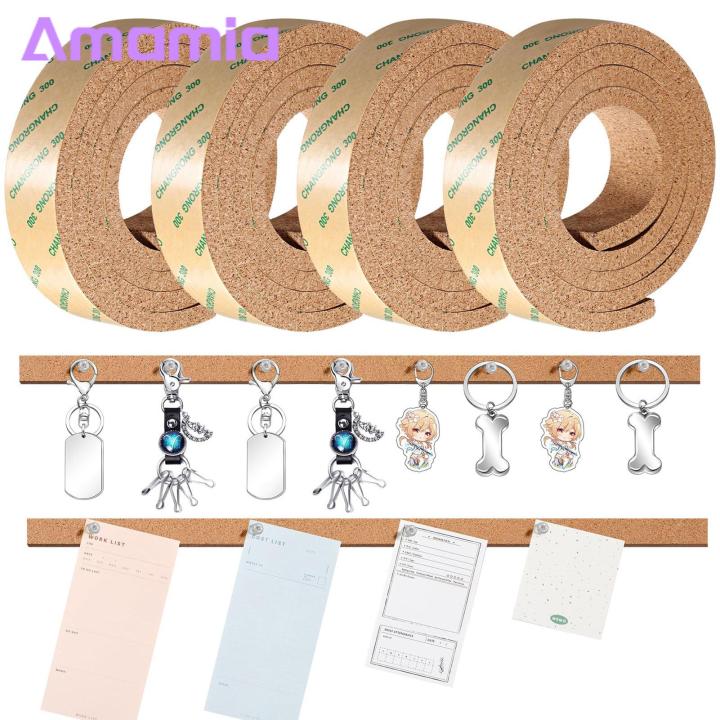 Self-adhesive Cork Board Strip Multi-purpose Self-adhesive Cork Strip for Office Classroom Home Decor Durable Memo Board Bulletin Bar
