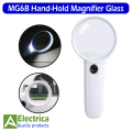 MG6B-4 4x 65mm Zoom Hand-Hold Magnifier Glass With Two LED Lights Exclamation Mark type Magnifier Battery not included by Electrica. 